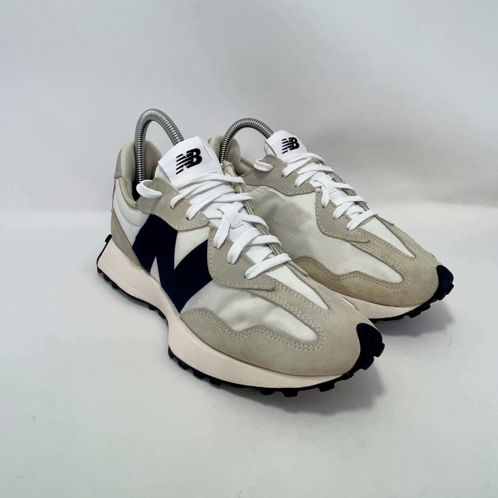 New Balance 327 Sea Salt Black Suede Nylon Sneakers WS327FE Womens 8.5 Lifestyle